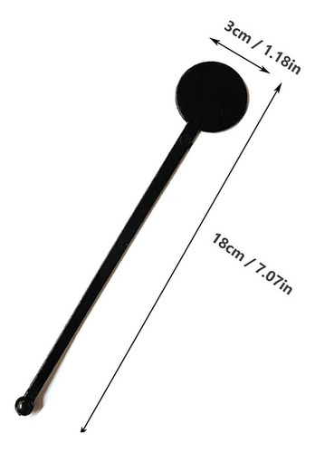4 X 100 Agitadores De Café, Paletas Para Mezclar, Negro