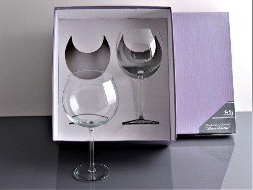 Copas Para Gin Tonic Set X 2 550cc Para Cocteleria En Caja De Regalo Cristal Fino San Jose
