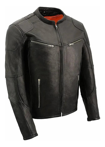 Chaqueta De Cuero Ventilada Para Hombre Con Cool Tec