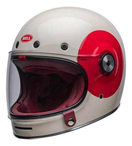 Capacete Bell Bullitt Tt Gloss Vintage White Red Custom Cor Branco Tamanho do capacete 59/60 (L)