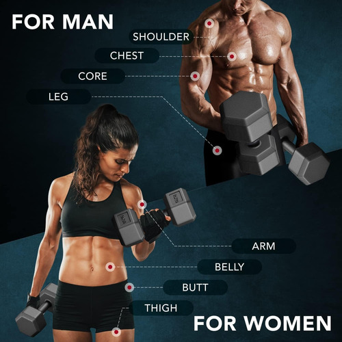 Mancuerna Hexagonal Pesa Ejercicio Gym 22 Lb Gimnasio,1 Par