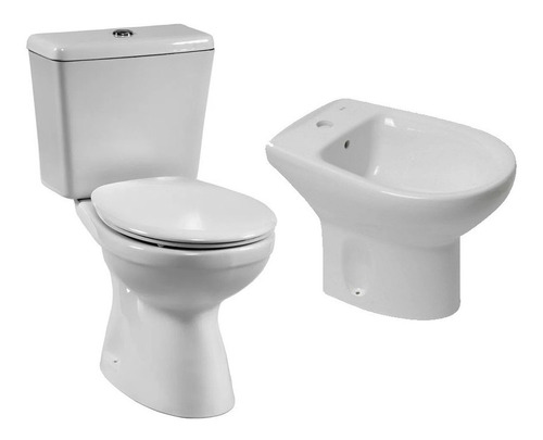 Inodoro Largo + Depósito Roca Capea + Bidet 1a Roca Victoria