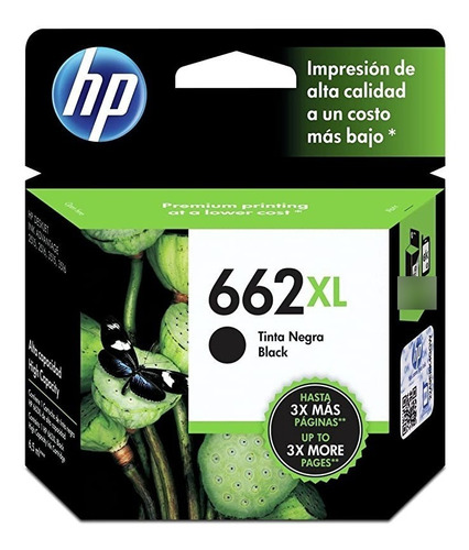 Cartucho Hp 662 Xl Negro Alto Rendimiento  Cz105al