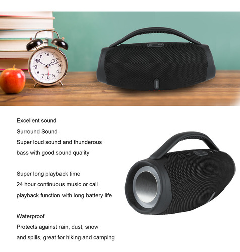Altavoz Bluetooth Rgb Portátil Resistente Al Agua De Larga D