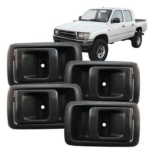 Kit 4 Maçaneta Interna Porta Hilux Sw4 1992 A 2002 2003 2004