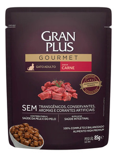 Ração Úmida Granplus Gato Adulto Carne 85g