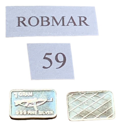 Robmar-moneda N°59-1 G.plata 999-rifle Repeticio +estuche 3d
