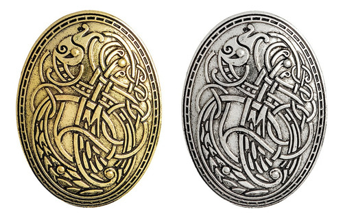 1 2 Piezas Pin De Solapa Retro Broche Vikingo Insignia