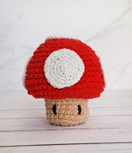 Muñeco Seta Rojo De Super Mario Tejido Crochet - Amigurumis