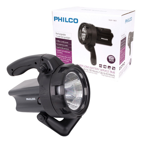 Linterna Led Potente Foco Recargable Philco 1 Led