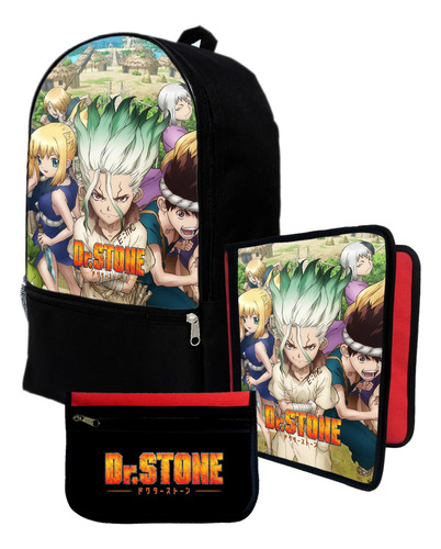 Mochila+ Funda Carpeta+ Cartu De Dr Stone #576