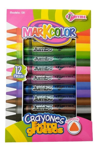 Crayones Jumbo Extra Gruesos Tryme Triangular 12 Piezas