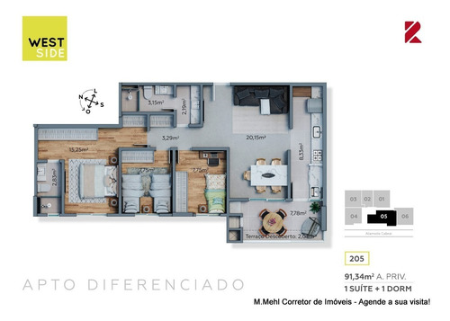 Imagem 24 de 30 de Cobertura Com 2 Dormitórios À Venda Com 185.91m² Por R$ 960.000,00 No Bairro Mercês - Curitiba / Pr - M2me-wsrc1006
