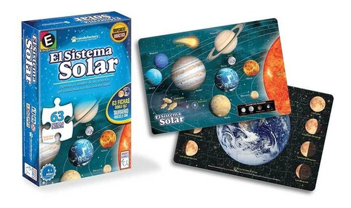 Rompecabezas Sistema Solar 63 Piezas Doble Faz Ronda