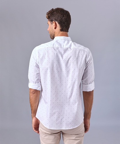 Mbo Camisa Ml Cuello Micro Buttondown Classic Fit Blanco