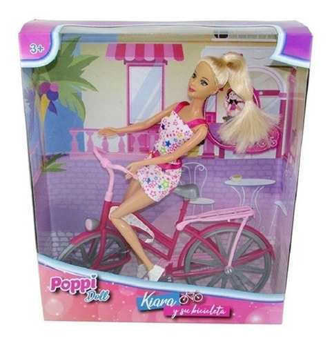 Muñeca Kiara Y Su Bicicleta Articulada Poppi Doll  Orig.