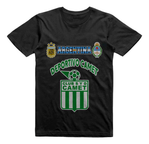 Remera Infantil Negra Deportivo Camet Mar Del Plata