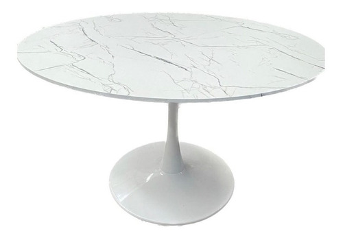 Mesa Comedor Tulipan 120cm - Impresión Mármol - Promoción!!