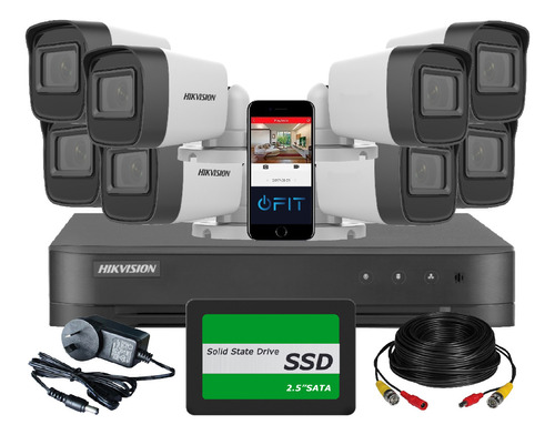 Kit Seguridad Dvr 8 Canales + 8 Camaras + Disco 480 + Cables