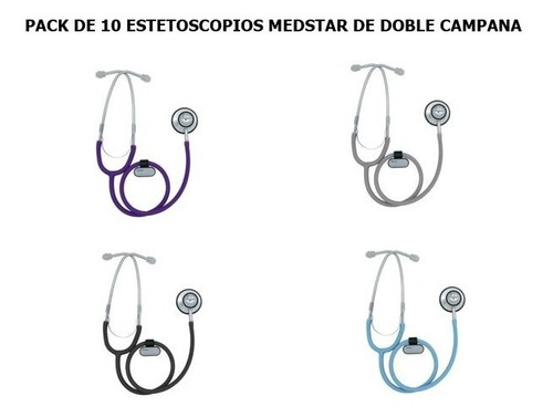 Estetoscopio Medstar De Doble Campana Pack 10 Pzs