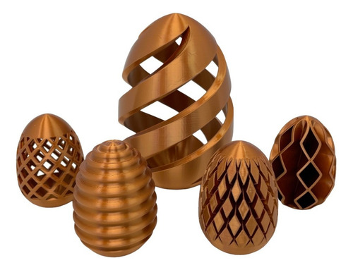 Set De 5 Huevos Decorativos Esculturas Diferentes Texturas