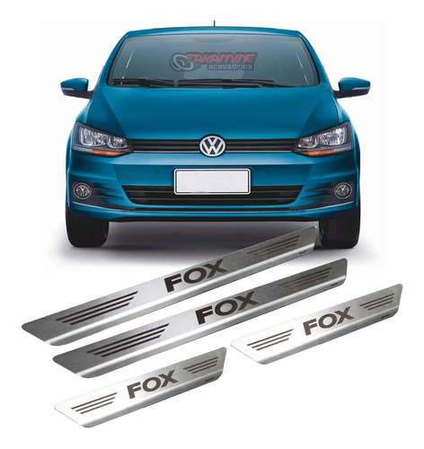 Imagem 1 de 1 de Jogo Kit Soleira Volkswagen Fox 2006 Até 2019 Inox Escovado