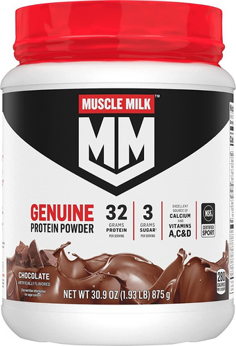 Muscle Milk Genuine Protein Powder 1.93 Lb 24 Servicios