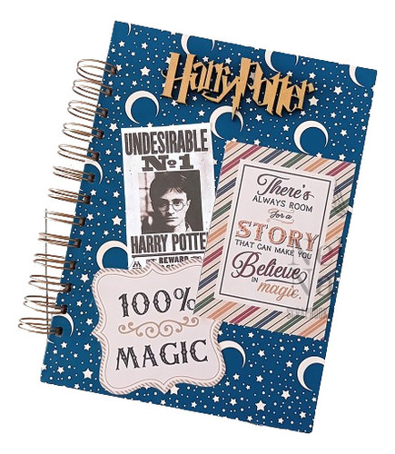 Cuaderno Junk Journal Temático Harry Potter Cumpleaños