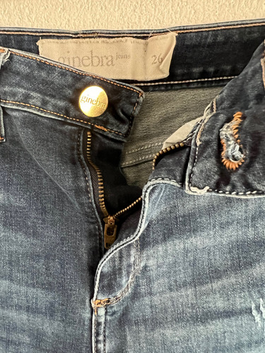Pantalón Jean Ginebra Tiro Alto Dark Wash Denim T26 (Usado)