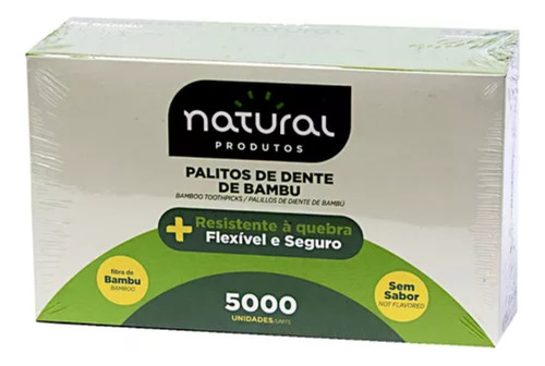 5000 Palito De Dente Granel Bambu Natural 