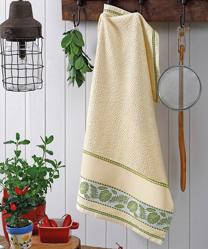 Imagem 4 de 7 de Pano De Prato Atoalhado Jacquard Etamine Kit Com 5 Peças