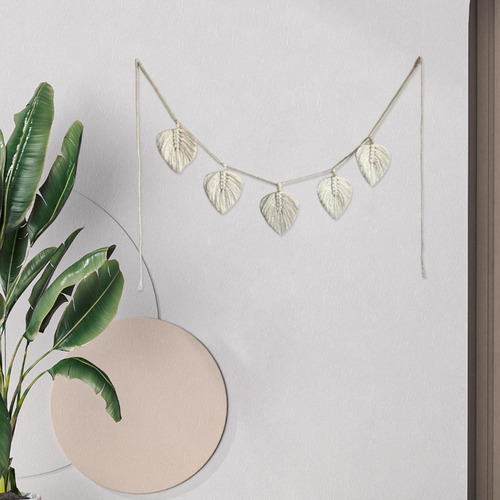 Tapiz De Macramé Para Colgar En La Pared, Diseño De Hojas