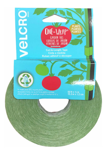 Rollo Abrazaderas Jardín Verde Velcro One Wrap 12mm X 15.2m