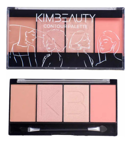 Paleta Contorno E Iluminador Kim Beauty