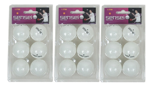 Pack 18 Pelotas Ping Pong 1 Estrella Sensei® - Tenis De Mesa