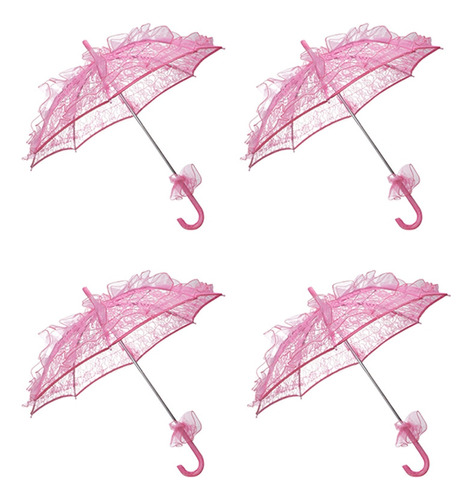 Paraguas Decorativo De Encaje, 4 Piezas, Diseño De Escena Fo