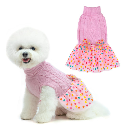 Beautyzoo Vestido De Punto Trenzado Para Perro Pequeno Con C