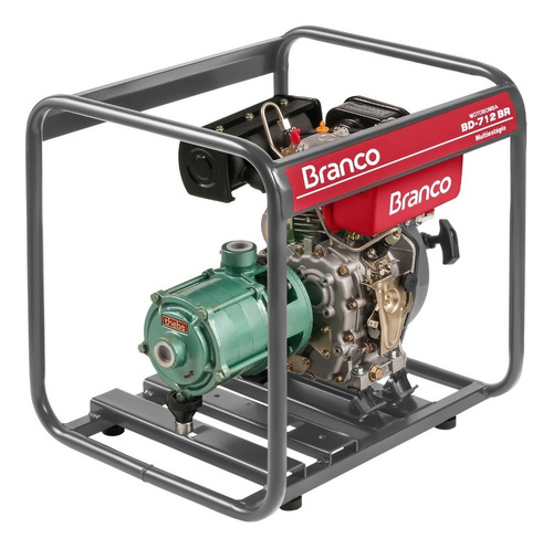 Motobomba A Diesel 5cv Branco Bd-712 Centrifuga Até 85mca