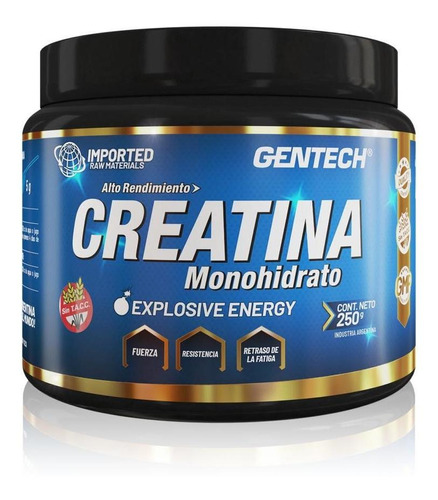 Creatina Monohidrato 250grs. Gentech Tienda Oficial