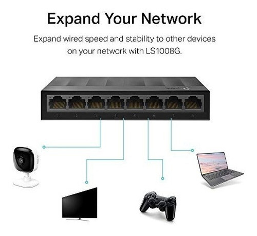 Switch Suiche 8 Puertos Tp-link Ls1008g 10/100/1000 Mbps Red