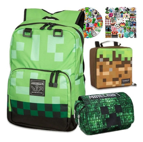 Mochila 103p Minecraft Adolescentes Niños Niños Niños Estudi