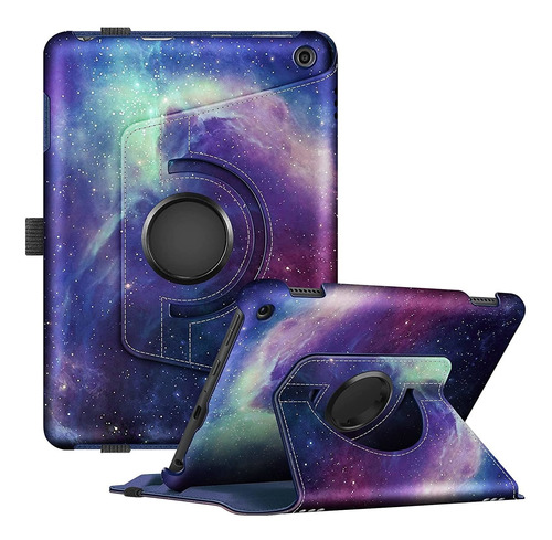 Funda Para Tablet Amazon Fire Hd 8 Giratoria 360° Galaxia