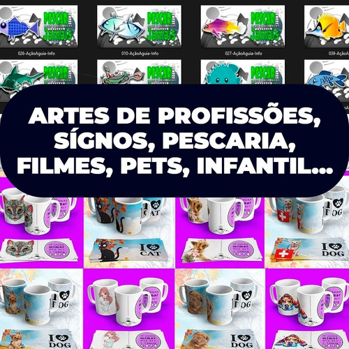 Imagem 4 de 6 de Estampas Sublimação Canecas Pack + De 12mil Artes