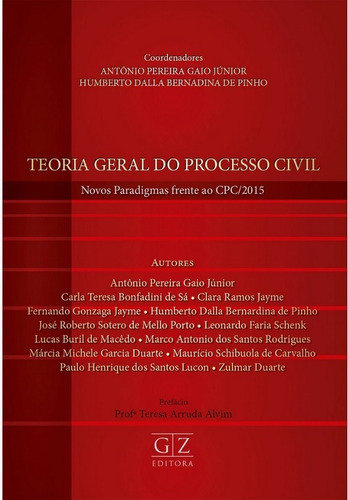 Teoria Geral Do Processo Civil - Novos Paradigmas Frente Ao Cpc/2015, De Júnior, Antônio Pereira Gaio. Editora Gz Editora, Capa Dura Em Português, 2018