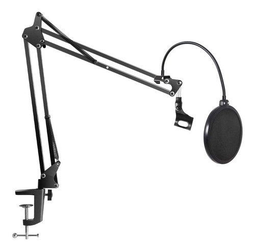 Imagen 1 de 10 de Soporte Microfono Mesa Pie Brazo Articulad + Filtro Anti Pop