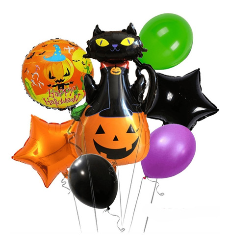 Globos Inflados En Gas Helio Halloween 