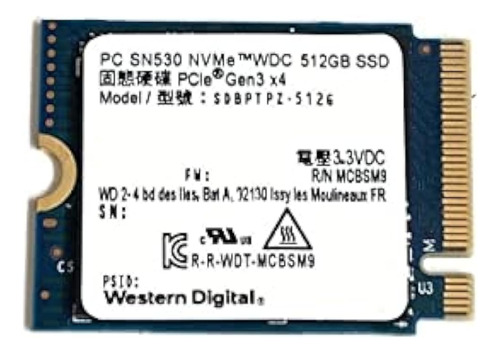Western Digital 512gb Ssd Pc Sn530 M.2 2230 30mm Pcie Gen3 X