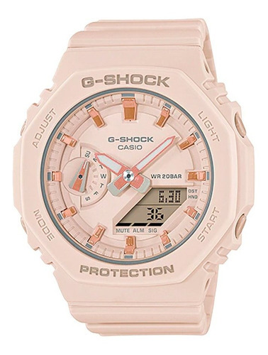 Reloj Casio G-shock Gma-s2100-4adr Mujer 100% Original Color De La Correa Rosa Claro Color Del Bisel Rosa Claro Color Del Fondo Rosa Claro