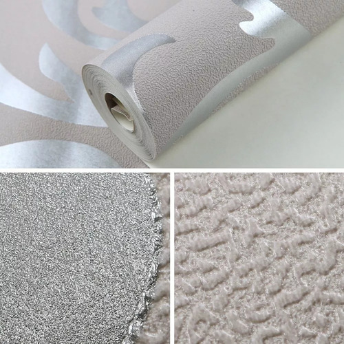 Imagen 5 de 8 de Papel Tapiz Estilo Damasco Europeo Con Textura Pared