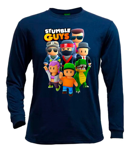 Remera Camiseta Manga Larga Stumble Guys En Varios Colores